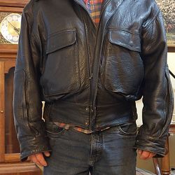 Leather Bomber Jacket, 