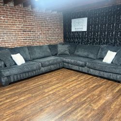 Delivery Available Ashley furniture, L-shaped sectional sofa couch, gray blue retails 2400