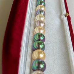 Majorica Pearl Necklace Bracelet Earring Set - 18k Gold