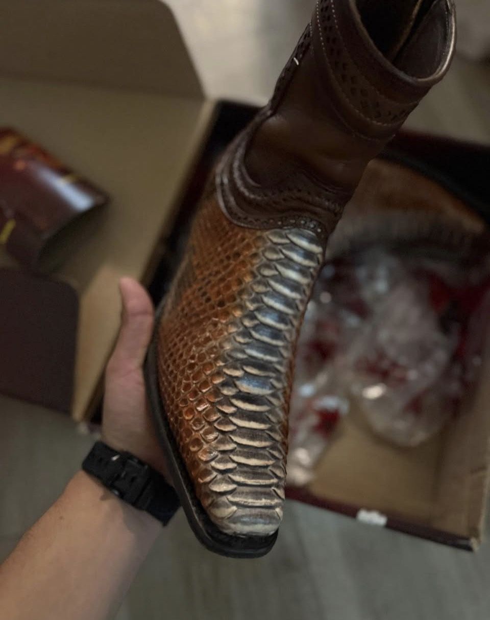 Python Leather boots