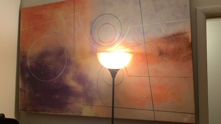 Purple and Orange Abstract Art