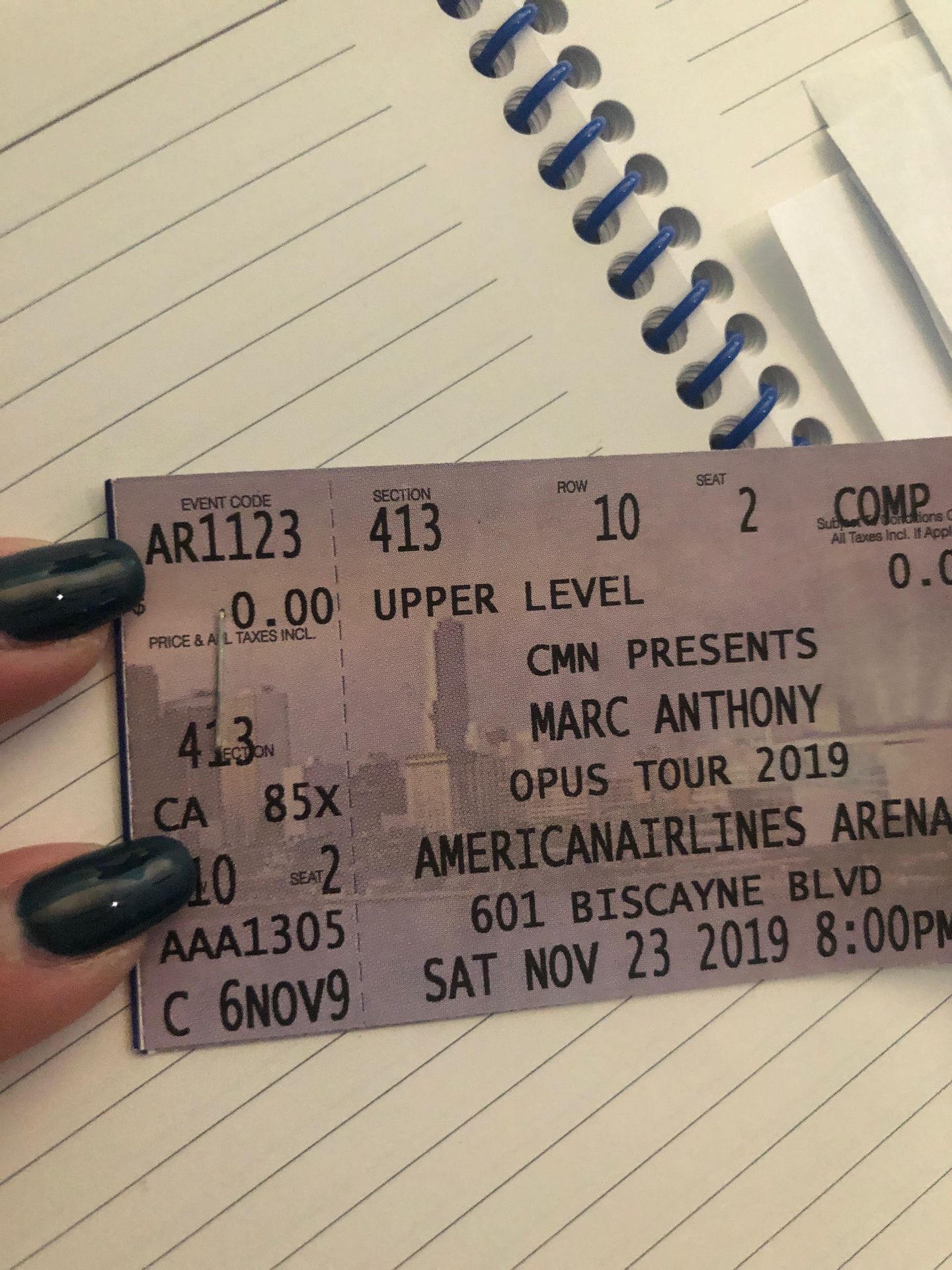 Marc Anthony Tickets 2 11/23/2019 at 8