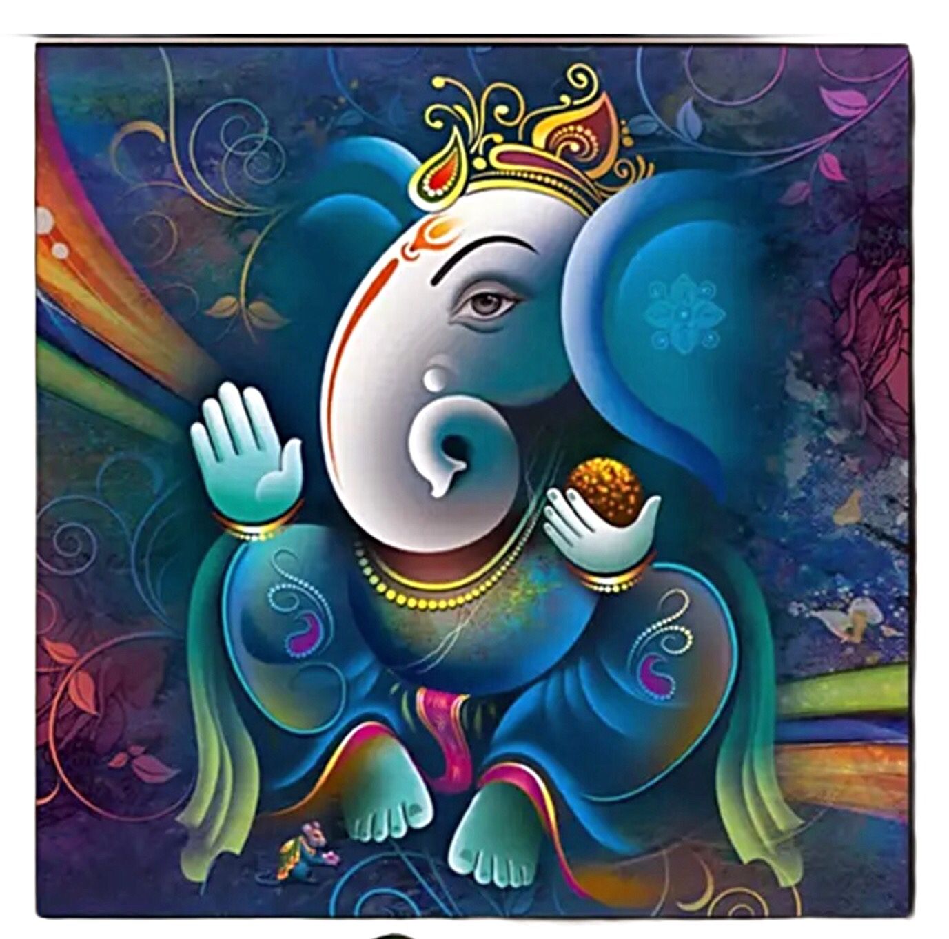 Brand New Ganesha Stretched Canvas Painting