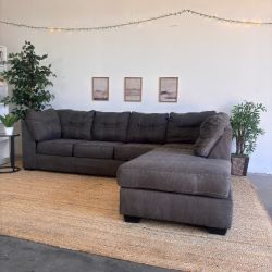 Gray L-Shaped Sectional with Chaise, Delivery Available