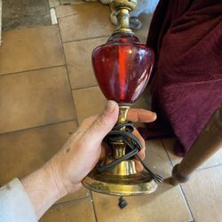 Vintage Ruby glass lamp