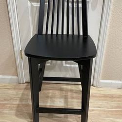 New Linden Bar Stool Windsor Wood Counter Height Barstool Black