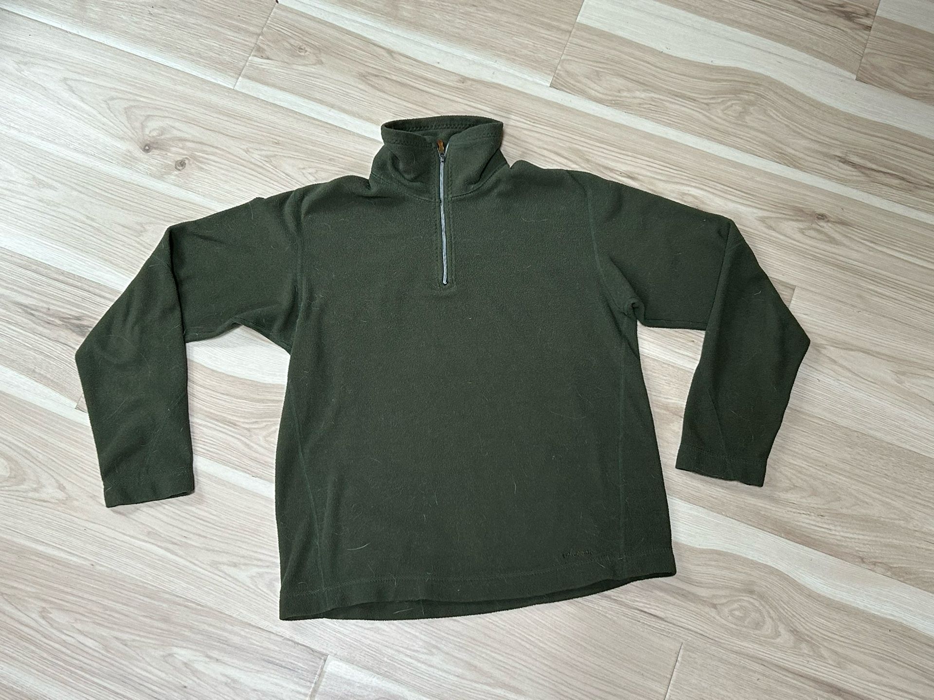 Patagonia Sweatshirt Womens Medium Green Synchilla Pullover 1/4 Zip Casual