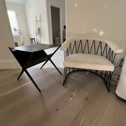 Black Metal End Table Magazine Rack.  $60