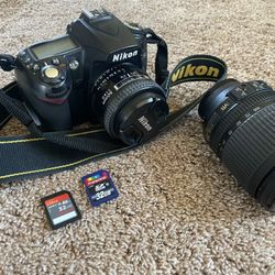 Nikon D90 Camera, Two lenses,  and Accessories