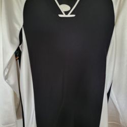 Long Sleeve Men Shirt By Rawlings Blk & White Like New SML