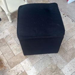 Black Storage Ottoman 