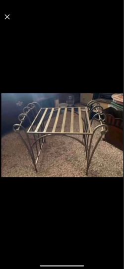 Vintage Like New Heavy, Sturdy Gold Wrought Iron French Vanity Stool. Price firm