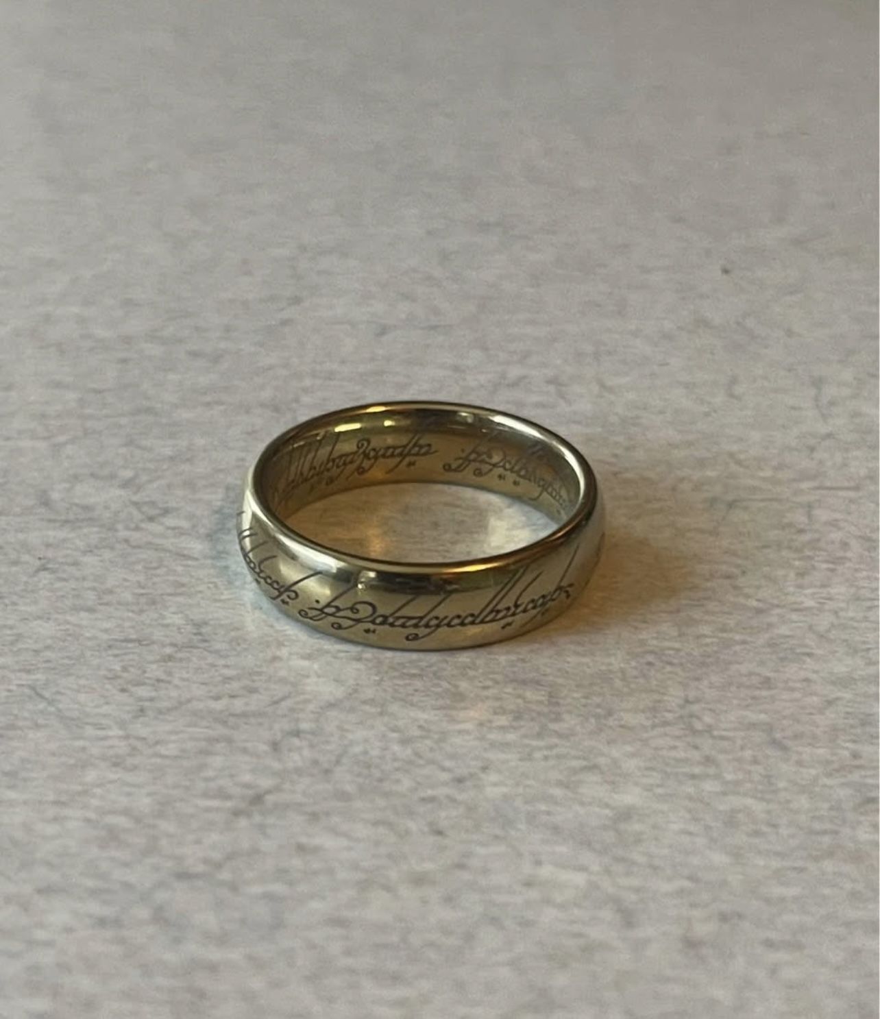 Lord of the Rings Yellow Gold Tungsten Ring Men’s Size 9.5