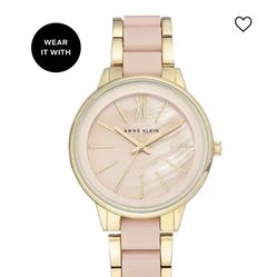 Gently Used Womens Anne Klein Pink And Gold Watch 