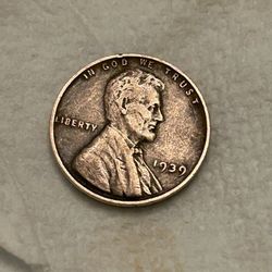 1939 Lincoln Penny Wheat No Mint Mark 