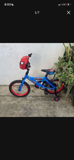 sidewalk bike or a first pedal bike Children Spider-Man bicycle
