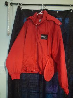 Sean John Red Zip-Up Windbreaker Jacket