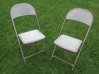Mid century metal folding chairs