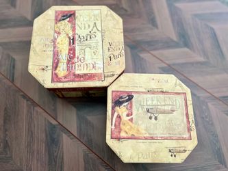 Cottage Accents Vintage Travel Decorative Boxes