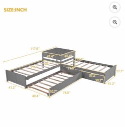 Twin bed frame with trundle