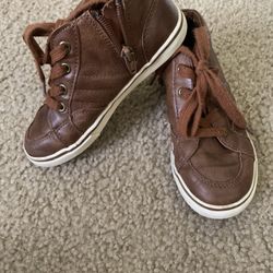 Little Kid Cat And Jack Side Zip Up Brown Casual Shoe Boot Size 12 Youth
