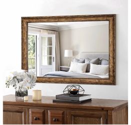 NEW - Beautiful Vintage Wood-Framed Wall Mirror (41” x 29”)