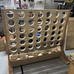 Large Wooden Connect 4 Game for Parties