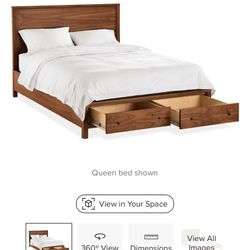 Room & Board - Emerson Full Size bed frame with storage drawers (mattress as gift)