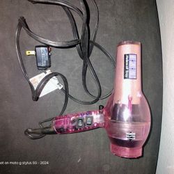 Helen Of Troy Transparent Pink hair Dryer Hot Shot Tools