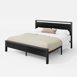 Breakwater Bay Minas Metal Platform Bed Frame with Wood Headboard and Footboard