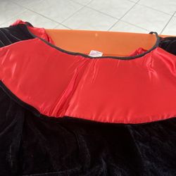 Halloween Black velvet Cape With Red Lining