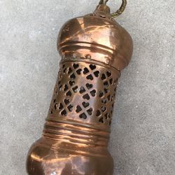 Handmade Copper Hanging Candle Lantern Or Incense Burner