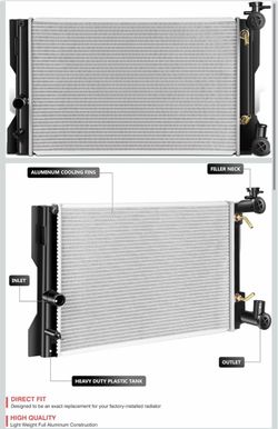 Aluminum Cooling Radiator Replacement Compatible with 09-10 Vibe / 09-17 Corolla / 09-14 Matrix AT