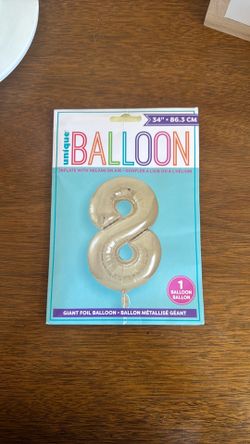 New Unique 8 Balloon 34 “ Giant Gold Foil Inflate With Helium Or Air Party Birthday Age