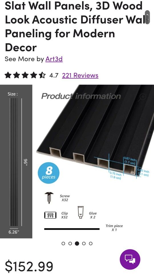 ****Black Acoustic Wall Panel****