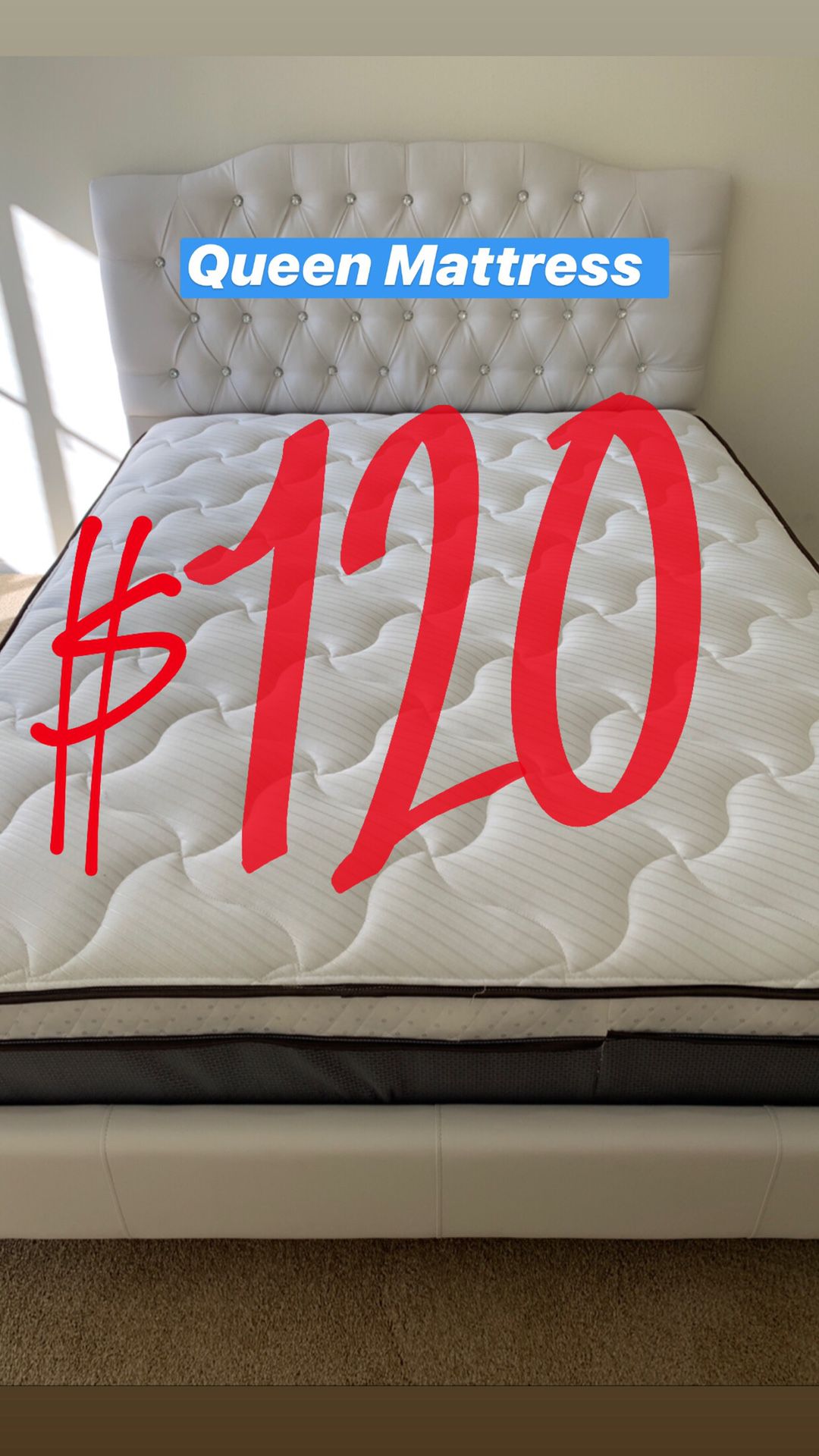 LOCATED IN LOS ANGELES $20 Delivery Fee ‼️ BRAND NEW PILLOW TOP MATTRESSES💯 COLCHONES NUEVOS PILLOW TOP 💯 Queen $120 ❌ $180 With Box Spring 💥💥 F