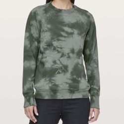 Lululemon Scuba Crew Pullover Shibori Misty Meadow Deep Ivy Dark Green Size 4 