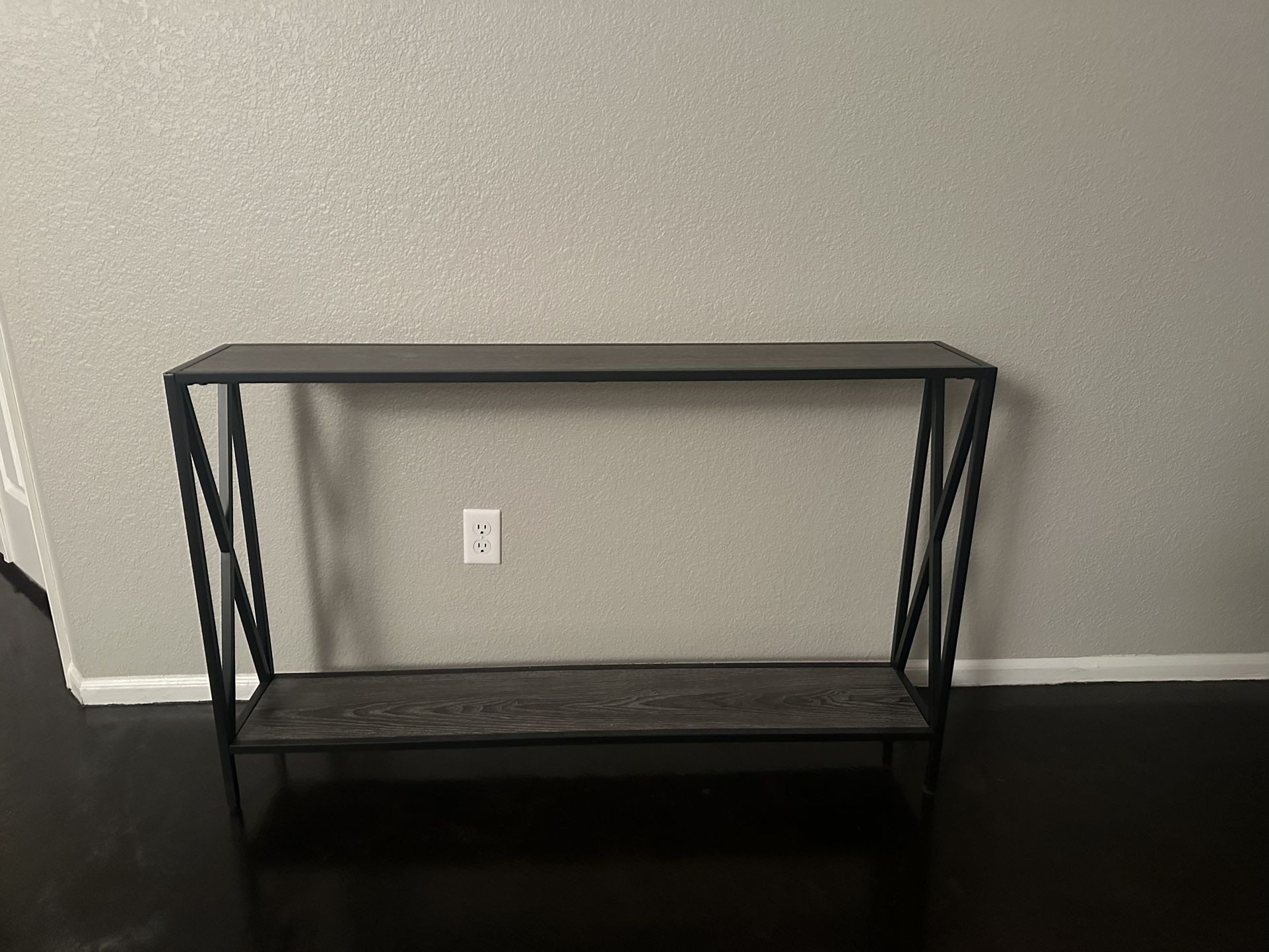 Black Rectangle Wood with Metal Frame Console Table