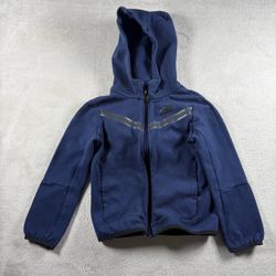 Nike Sportswear Tech Fleece Kids XS 3-4 Years Blue Full-Zip Hoodie #2B