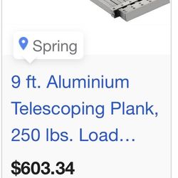 9 ft. Aluminium Telescoping Plank, 250 lbs. Load