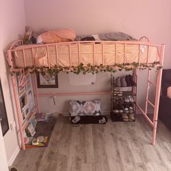 Pink Twin Loft Bed 