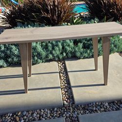 Mid century oak console table 59"