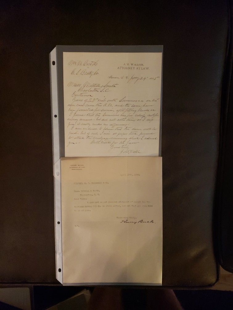 X2 Antique Legal Letters: Marion, SC to Charleston 
