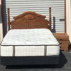 Queen Size Bed with Nightstand