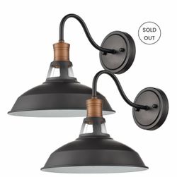 Danseer Farmhouse Black Wall Sconce Set of 2 Barn Light Wall Mount