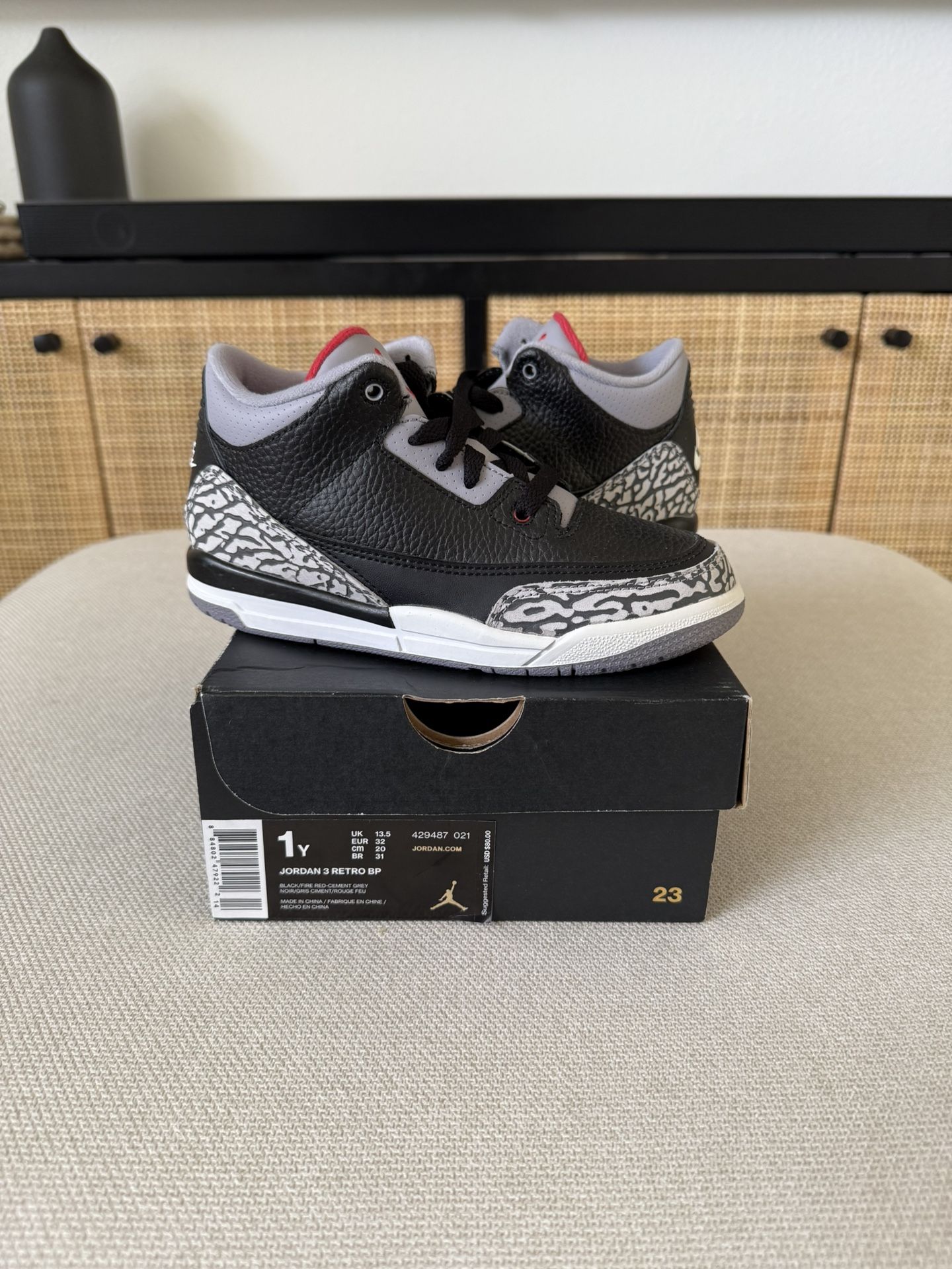 Nike AIR JORDAN 3 Retro BP (Black Cement) 2018