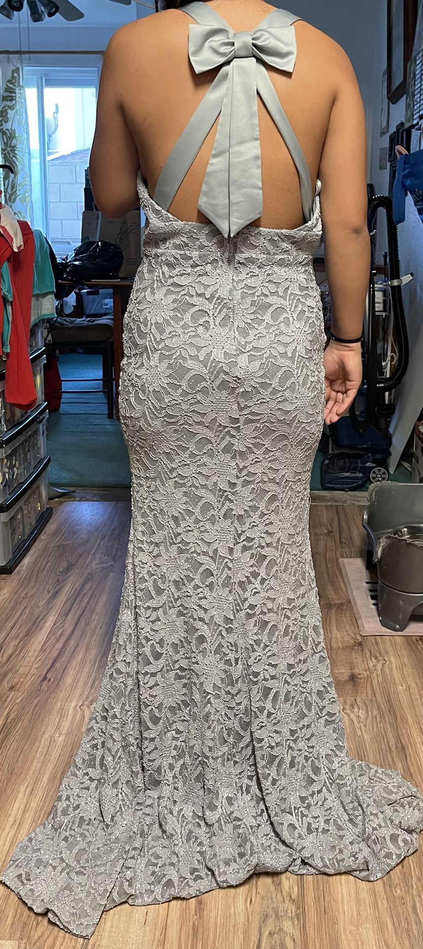 Gray Prom Dress Size 9