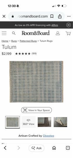 Tulum Room and Board Rug 8 x 11’6”