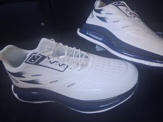 White-blue casual sneakers lightweight