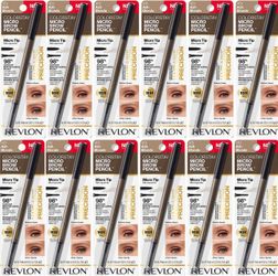 18 Pieces Of Revlon ColorStay Micro Eyebrow Pencil with Built In Spoolie Brush, Infused with Argan and Marula Oil, Waterproof, Smudgeproof, 451 Ash Bl